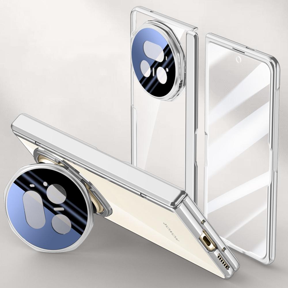 Чехол для Honor Magic V5 5G PC+Акриловая крышка для телефона с HD закаленной стеклянной пленкой, подставка для объектива