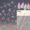 Shiny Polarized White Ribbon Bowknot Stars Tassel 3D Self Adhesive Nail Art Stickers Lovely Bow 5D Embossed Manicure Decals