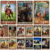 Vintage Riding Horse Decorative Poster Classic Racing Metal Tin Sign Rusty Metal Plaque Bar Kitchen Studio Wall Decor