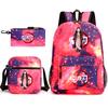 New Schoolbag Animation Three-piece Set Heat Transfer Schoolbag Small Shoulder Pencil Bag Primary and Secondary School Students Backpack