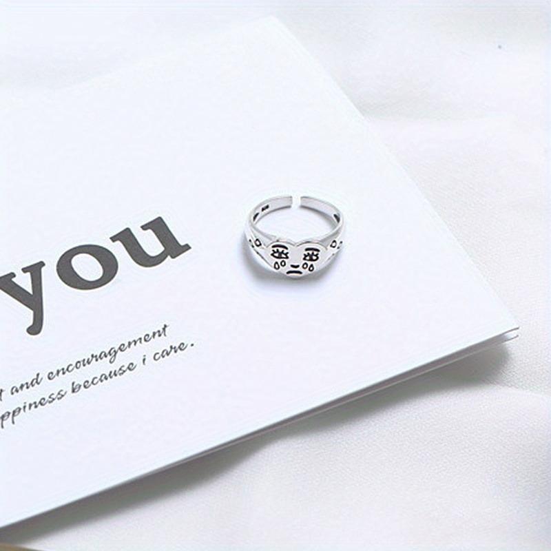 1Pc Creative Cry Face Rings for Women New Trendy Fashion Resizable Jewelry Gift