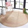 Pink Natural Fiber Round Collection Round Beige / Gold  Handmade Boho Charm Braided Jute Area Rug
