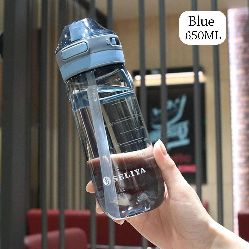 500/650ML Outdoor Travel Sports with Straw Plastic Bottle Multicolor Water Bottle Water Cup