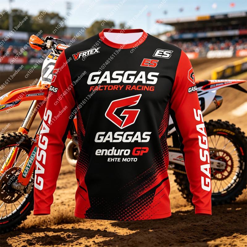 GASGAS Motorcycle Racing Motocross T-shirt Quick-drying Bicycle off-road clothing Man Long Sleeve Top Bicycle riding suit