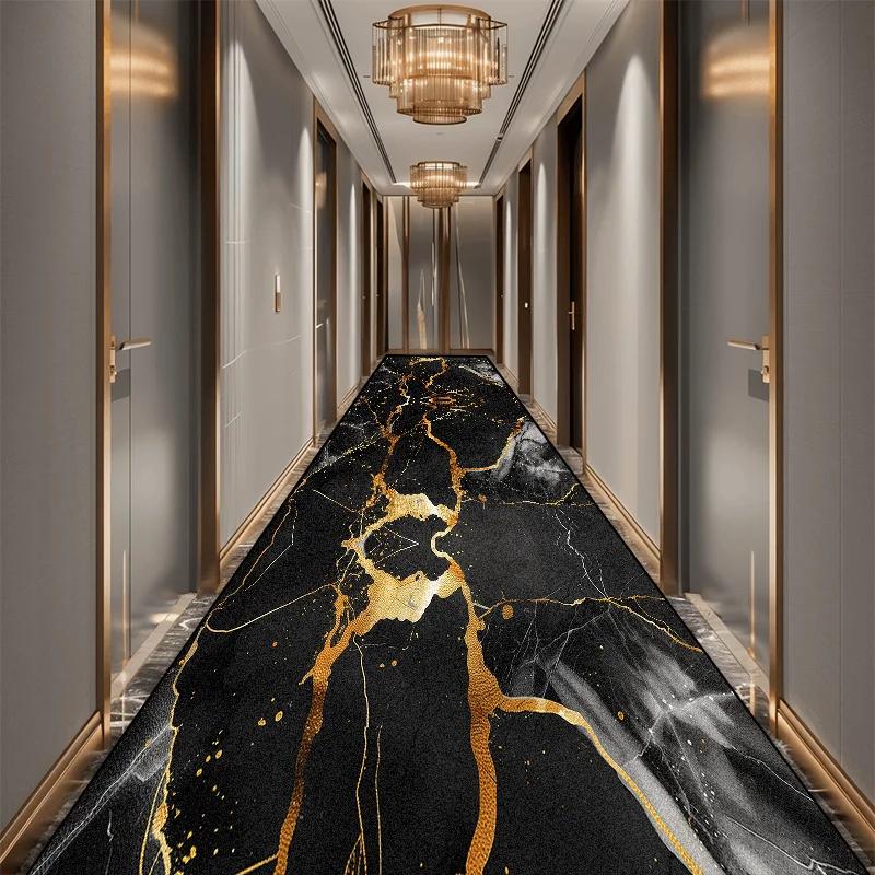 Nordic Marble Decoration Long Corridor Carpet Living Room Luxury Runner Rug Hotel Aisle Floor Mat Home Room Doorway Hallway Rugs