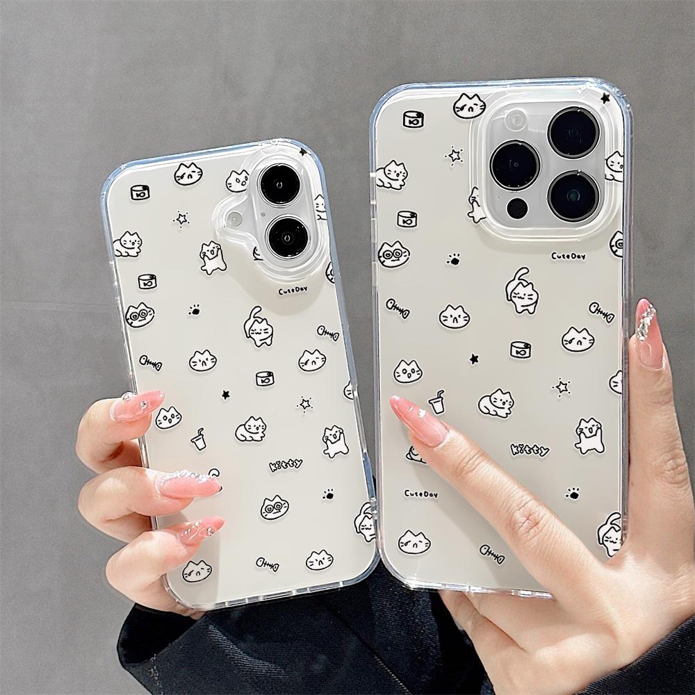 Painted Phone Case for iPhone 12 13 15 16 iPhone 16 12 13 14 15 Pro 14 15 16 Pro Max Coverage Shockproof Anti-Fingerprint Fresh Style Protective Case