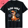 Dinosaur Workout Gym Fitness Lifting Weights Cute Dino Sore Black Cotton Short Sleeve T-Shirt Harajuku Camiseta Hombre