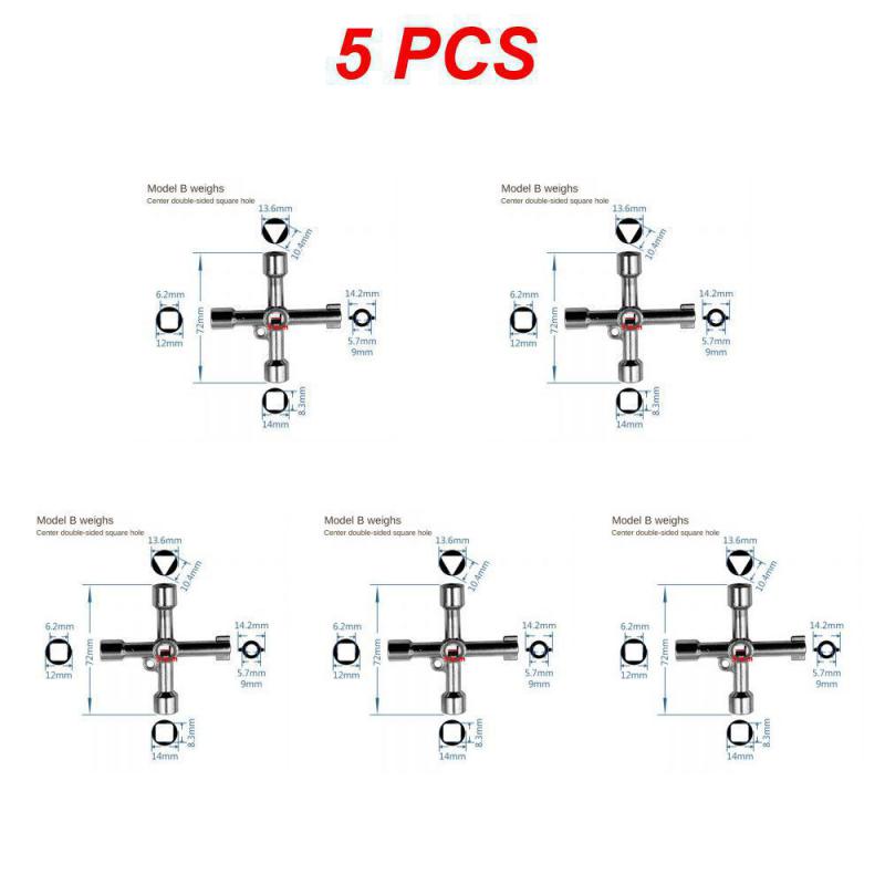 1/5 шт. Многоразмерный крестообразный ключ для внутреннего треугольника шкафа электрического управления, ключ для лифтовой двери, ключ для клапана водомера, инструменты для ремонта