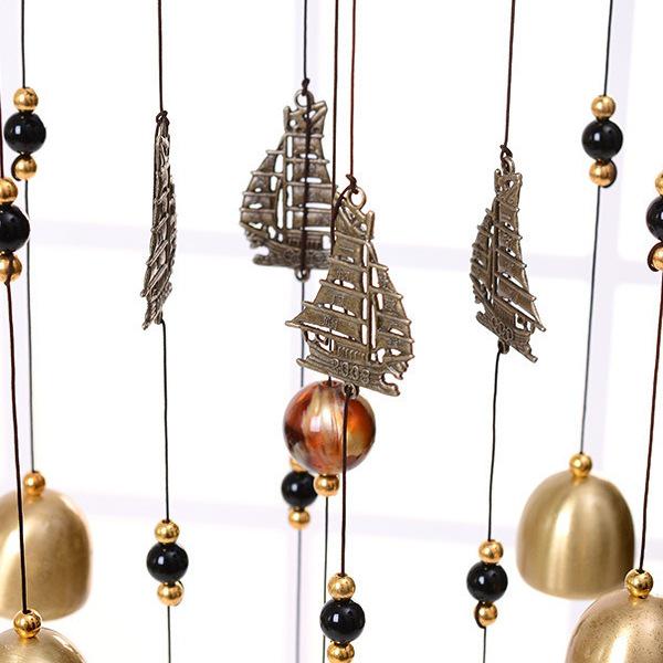 Retro Copper Wind Chime Blessings - Smooth Sailing Ornament for Door, Window or Gift