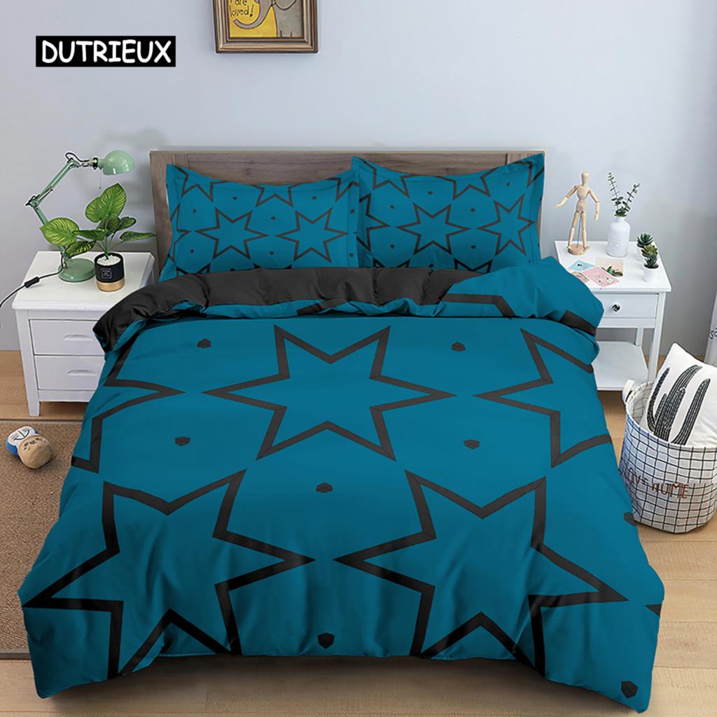 Комплект постельного белья Star Single Double Twin Queen из 2/3 предметов Night Sky из полиэстера, детский пододеяльник, комплект постельного белья Dark Blue Galaxy
