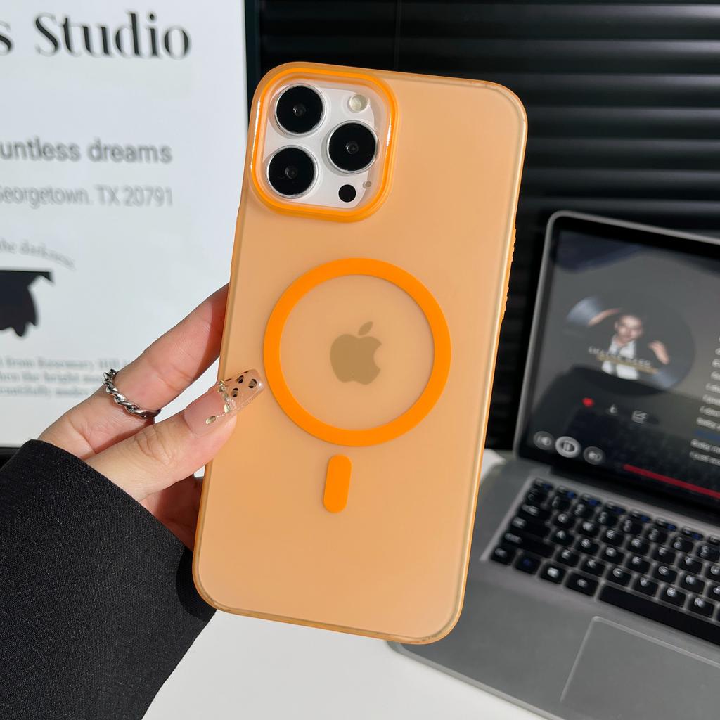 For IPhone 16 ProMax Matte Magnetic Protective Case for Apple 15 Pro Semi Transparent 16E Skin Feel Phone Case