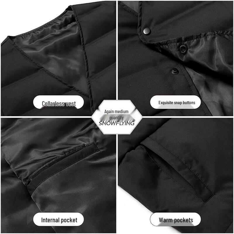 XueZhongFei Men's V-Neck 90% Down Insulated Vest