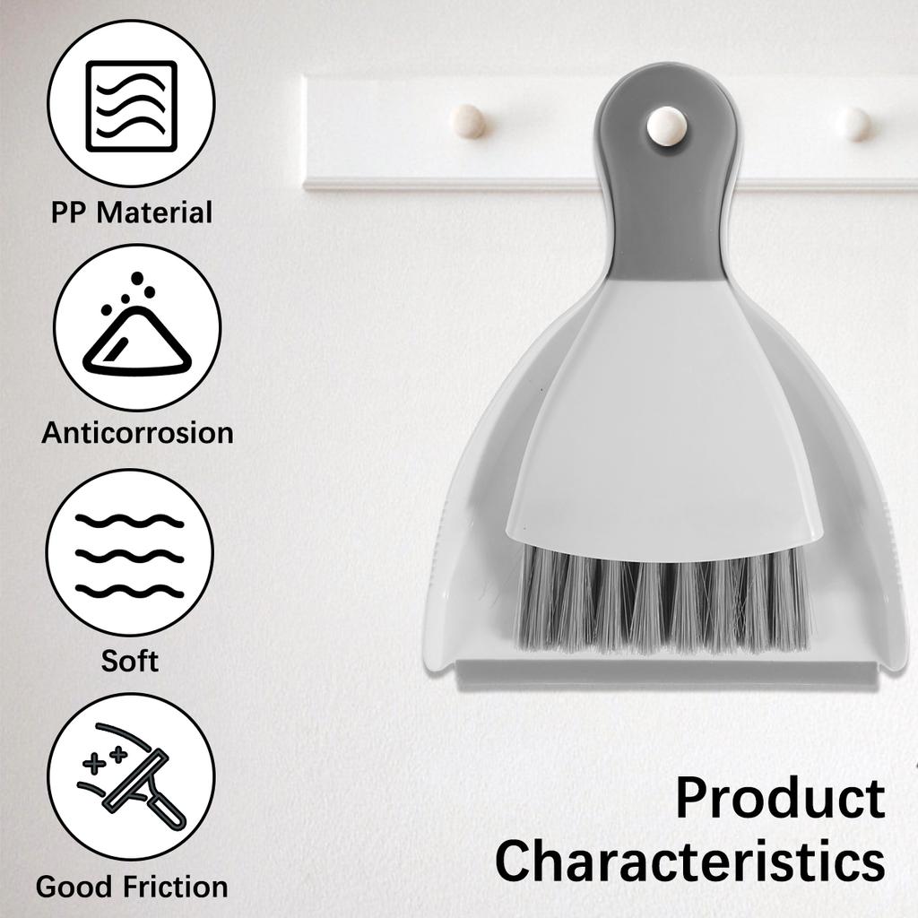 Mini Desktop Dustpan And Brush Set Portable Keyboard Cleaning Tool For Table Crumbs And Gap Sweeping