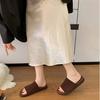 Retro Style Anti-velvet Leather Flat-bottomed Boken Slippers Women's New Autumn Fashion Versatile with Skirt One-word Drag