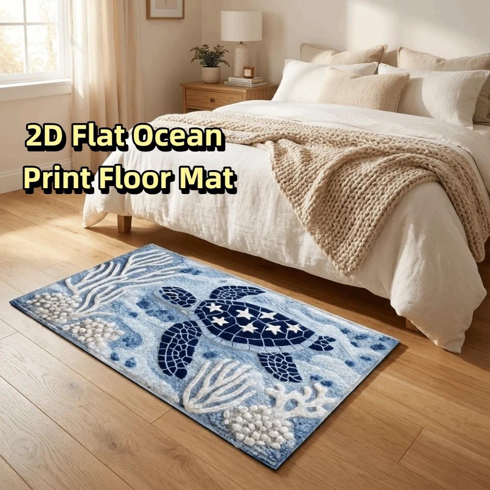 2D Flat Marine Decor Doormat Non Slip Bathroom Rug Welcome Mat Entrance Rug Entryway