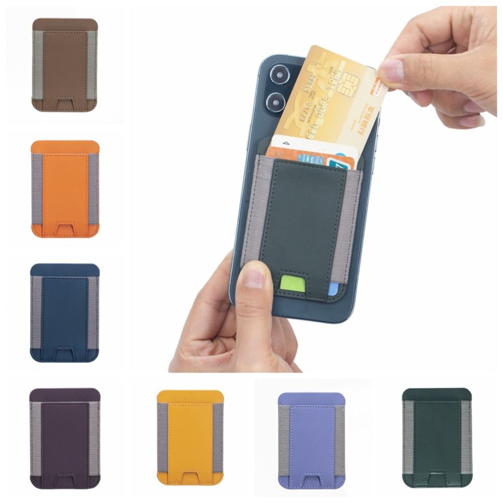Magnetic Leather Magnetic Elastic Card Holder Elastic Leather Slot Card Holder Phone Covers