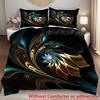 3D Printed Black And Golden Floral Bedding Set Soft Comfortable Bedding Cover Pillowcase Luxury Modern Fashion Duvet Cover Sets