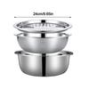 3Pcs/Set With Strainer Sink Bowl Drain Wash Vegetables Basin with Grater Cover Vegetable Grater