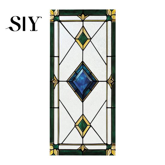 Light Filtering Window Film Geometric Privacy Retro Stained Glass Pattern Static Cling Bedroom Frosted Removable Waterproof for Bathroom Kitchen