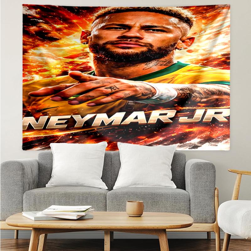 Neymar's Iconic Pose Tapestry, Unique Design Tapestry, Suitable for Bedroom,Livingroom, Playroom,Heartwarming Fan Holiday Gifts