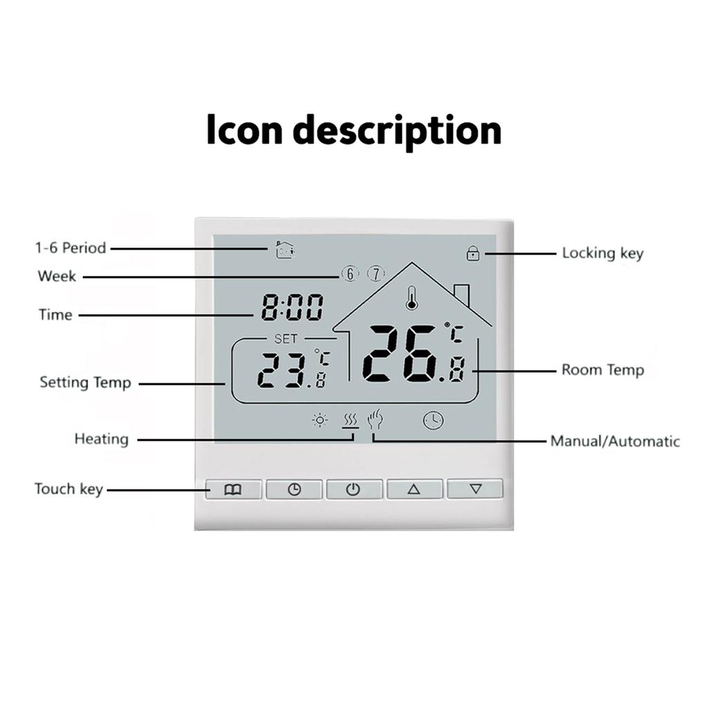 Умный WiFi термостат 5+2 программируемый 3А водяной нагрев Tuya голосовое управление термостат DIY установка ЖК-дисплей умный