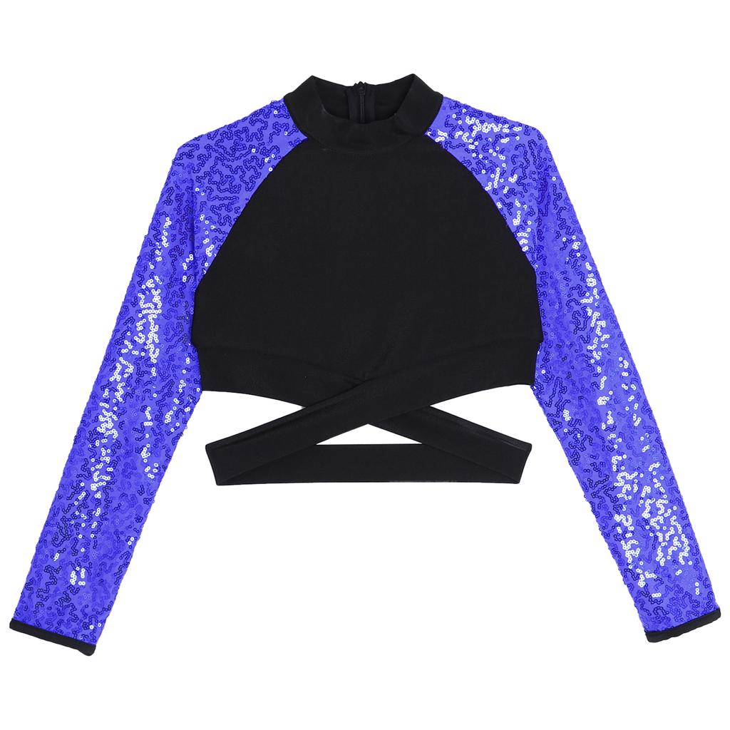 Блестящие топы с вырезами для девочек, джазовые танцевальные костюмы для хип-хопа, танцевальная одежда для выступлений на сцене, спортивная одежда