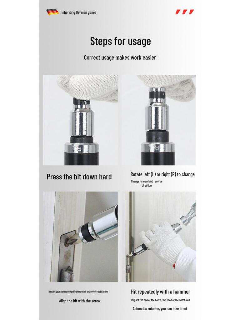 Набор ударных отверток для ржавых винтов с втулками