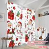 2pcs,2D plane printing Popular Curtain Panels Christmas Teddy Bear Santa Snowman (3) Versatile Polyester (without rod) Art Deco
