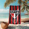 proof beach towel with São Paulo FC logo pattern - soft,absorbent,quick-drying,machine washable - perfect for swimming,camping,bathing