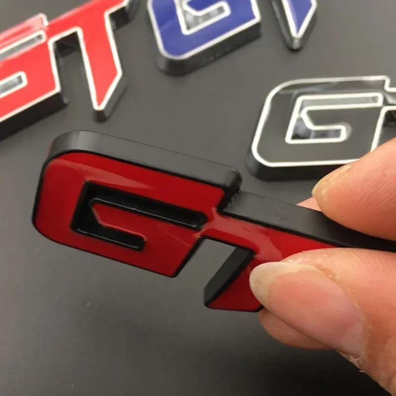 3D Металлические Буквы Логотипа GT Наклейки Значки На Решетку Радиатора Багажник Автомобиля Для Аксессуаров GT