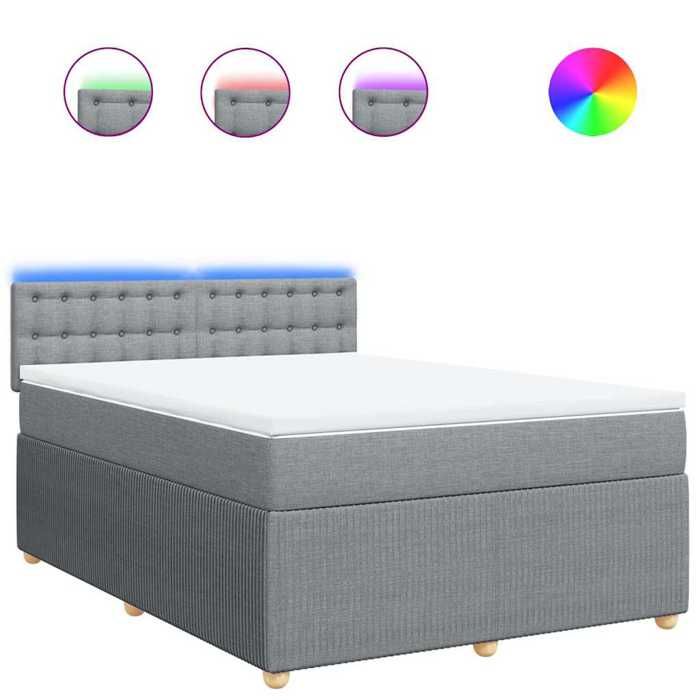 Maison Exclusive - Sommier à lattes de lit avec matelas Gris clair 160x200cm Tissu