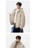 Men's Autumn/Winter American Style Eagle Fur Collar Cotton Jacket, Deconstructed Hooded Coat