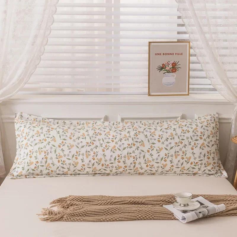 Новая удобная длинная наволочка из мягкого хлопка, двойные длинные наволочки с принтами и однотонными цветами для украшения дома 120/150/180 см, 1 шт.