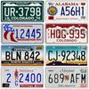 States License Plates for Wall Art Decoration Metal Tin Signs Vintage Tags Metal Automotive Signs For Cafe Bar Club Garage Pubs