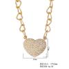 Clavicle chain love inlaid micro-diamond zircon large peach heart chain, can be customized foreign trade heart pendant necklace cold wind