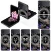 Роскошный чехол для Samsung Galaxy Z Flip 4 3 5G Черные жесткие ПК чехлы для телефона Модная задняя крышка ZFlip Funda Мандала 12 Созвездий