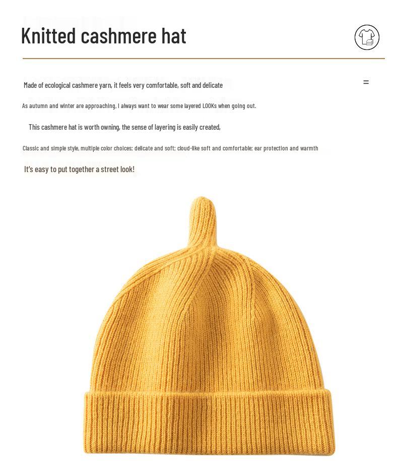 Children's Cashmere Knitted Teletubbies Hat - Cute, Versatile, Unisex, Warm for Autumn & Winter