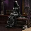Современные Матовые Черные Арт 3D Печатные Фигурки-Украшения Жнеца Богини, Скульптура в Темном Стиле, Безликая Статуя в Черной Мантии Готическая для Рабочего Стола Книжной Полки