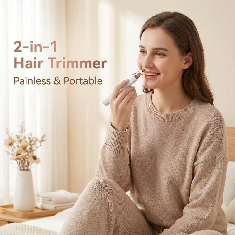 OMUONE 2 in 1 Electric Hair Trimmer for Women Dual Head Lady Shaver Dual-purpose for Shaving and Eyebrow Trimming USB Charging