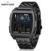 2024 Men's Digital Watch Retro Industrial Metal Style Waterproof 50M Sport Watches For Men World Time Reloj De Hombre