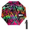 1 шт. Автоматический зонт с УФ-защитным покрытием и прочным каркасом для путешествий на открытом воздухе, стиль с акцентом граффити