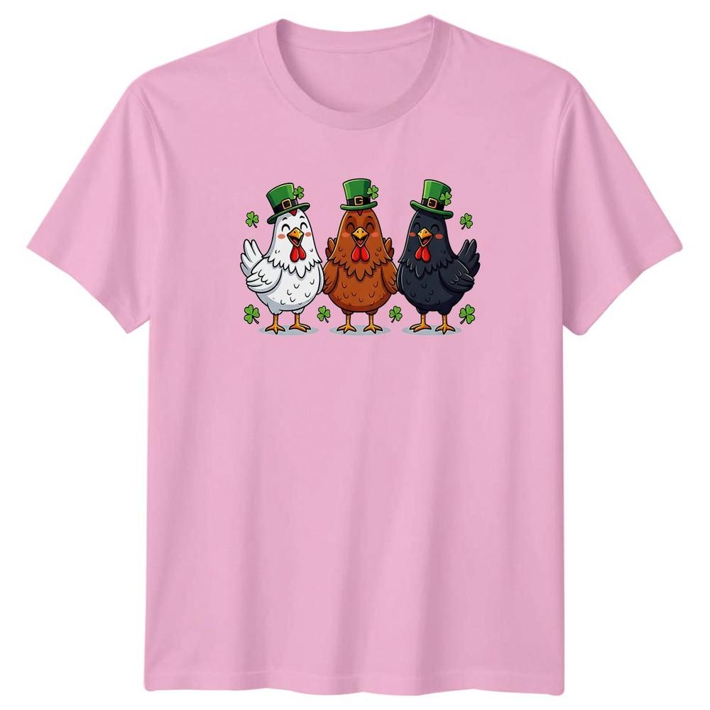 Three Lucky Chickens For St TShirt Leprechaun Hens Farm Holiday