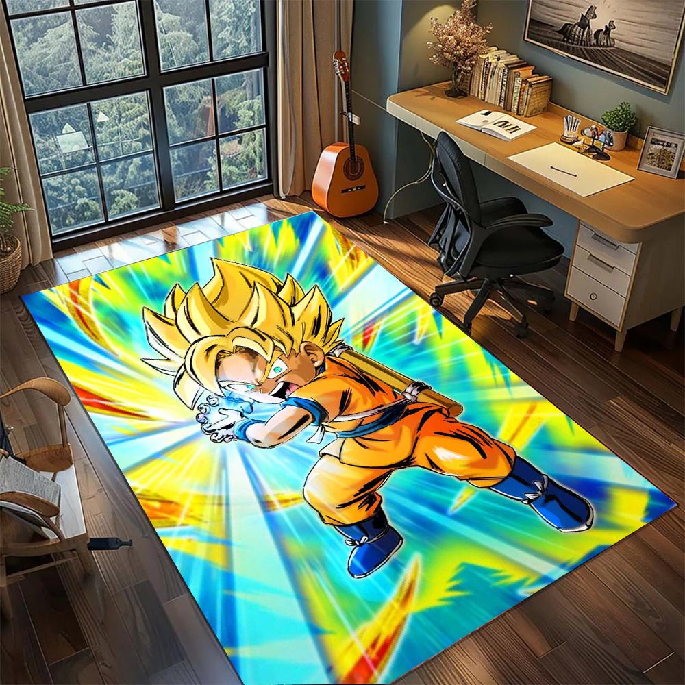 Goku Non Slip Gamer Room Rug, Washable Large Area Carpet Floor Mat Household Bedroom Decor.-TING