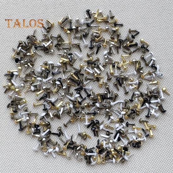 500Pcs Mini Brads Metal Plated Round Paper Fasteners for Paper Craft Scrapbooking DIY Art Handmade Project Decorative Supplies