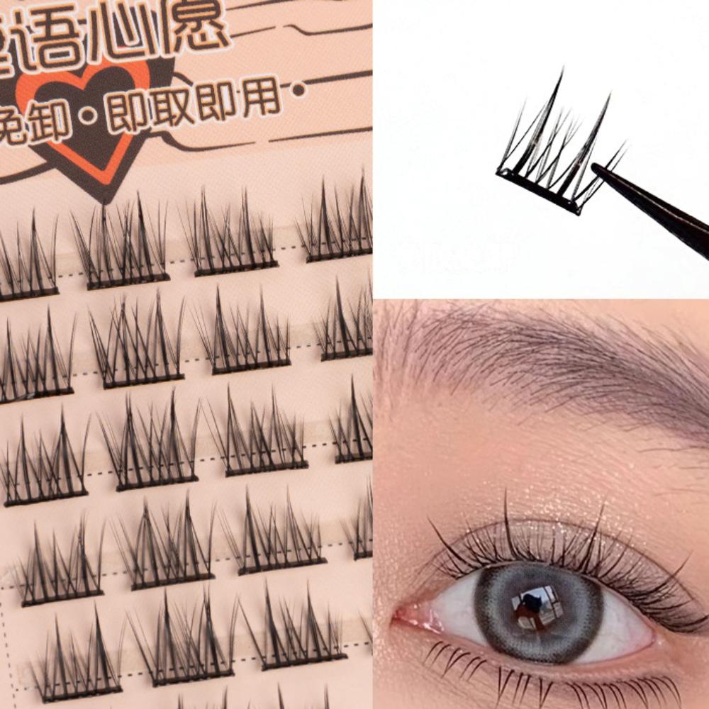 Многоразовые клеящиеся накладные ресницы, тонкие накладные ресницы без клея, милые пучки накладных ресниц, макияж