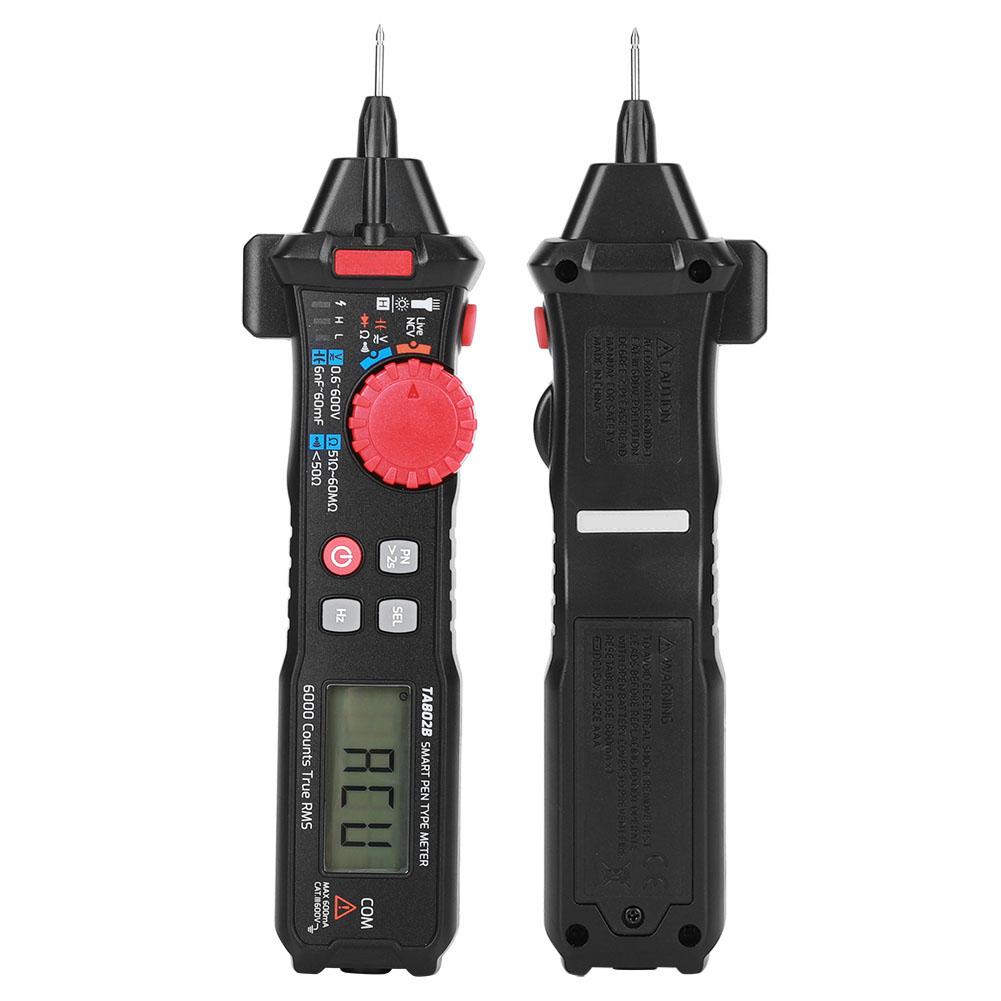 Карманный мультиметр Портативный мини умный цифровой измеритель Амперметр TA802B Автоматическое распознавание