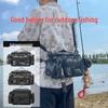 Waterproof Multifunctional Fishing Waist Bag with Rod Holder and Large Capacity.