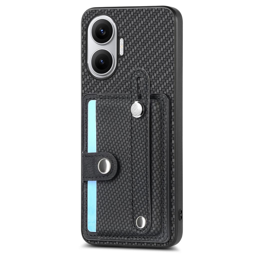 For Xiaomi Redmi Turbo 4 Pro 5G Case Carbon Fiber Texture Leather Phone Back Cover with Card Holder