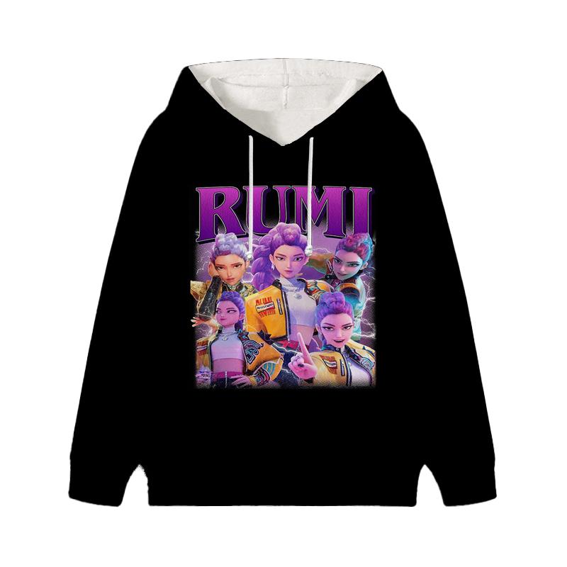 Толстовка Demon Hunters Zoey Rumi Mira KPop Huntrix Girl Детская толстовка Детская Саджа Мальчики Пуловер Харадзюку Осень Зима Топы