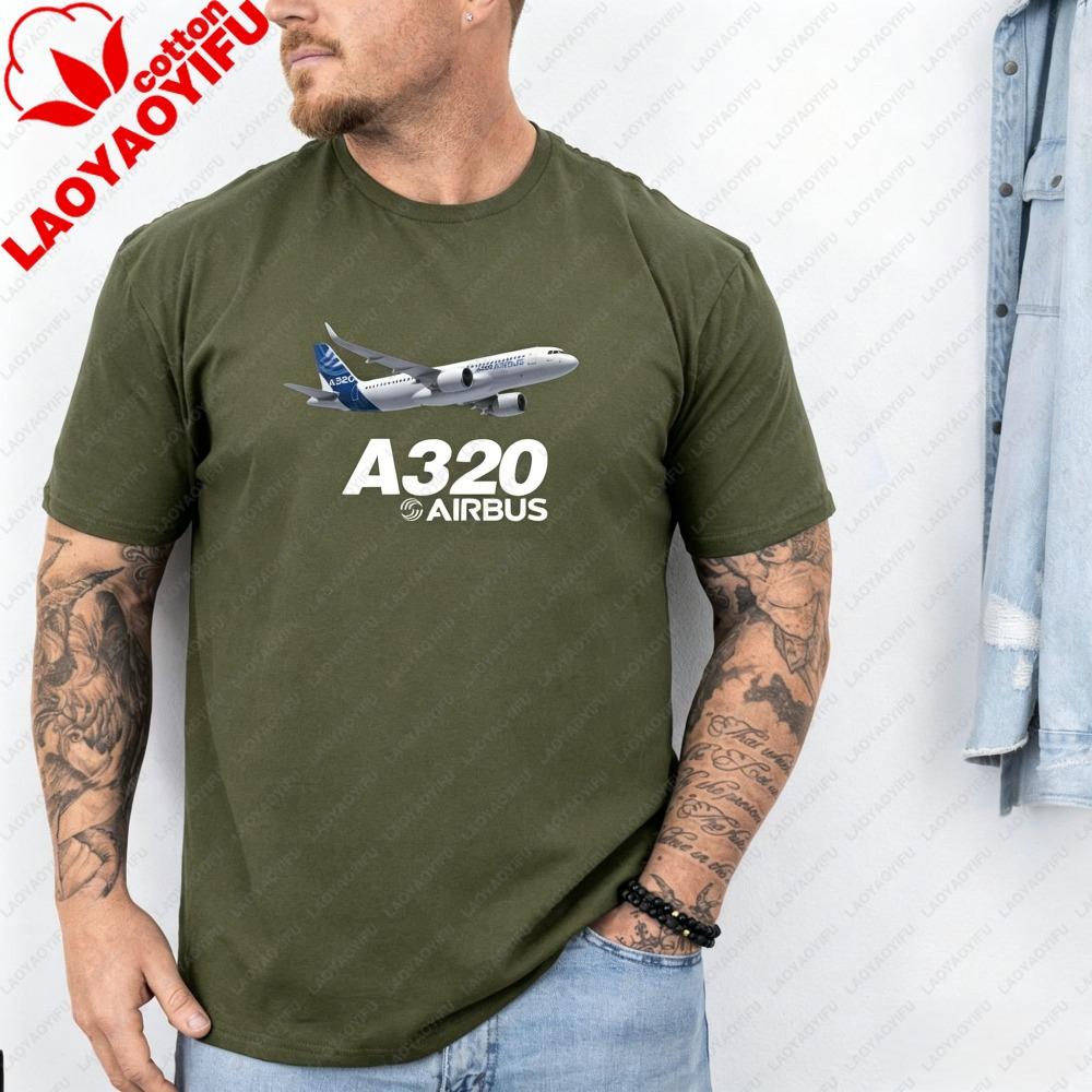 Хлопковая футболка Airbus A320 с принтом самолета, пилот, авиация. Мягкая, с круглым вырезом, короткий рукав. Подарок для энтузиастов самолетов